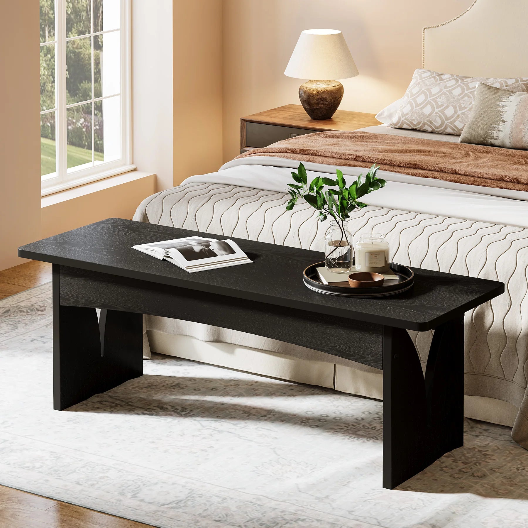 Tribesigns Dining Bench, Black Dining Bench Table Bench in USA.