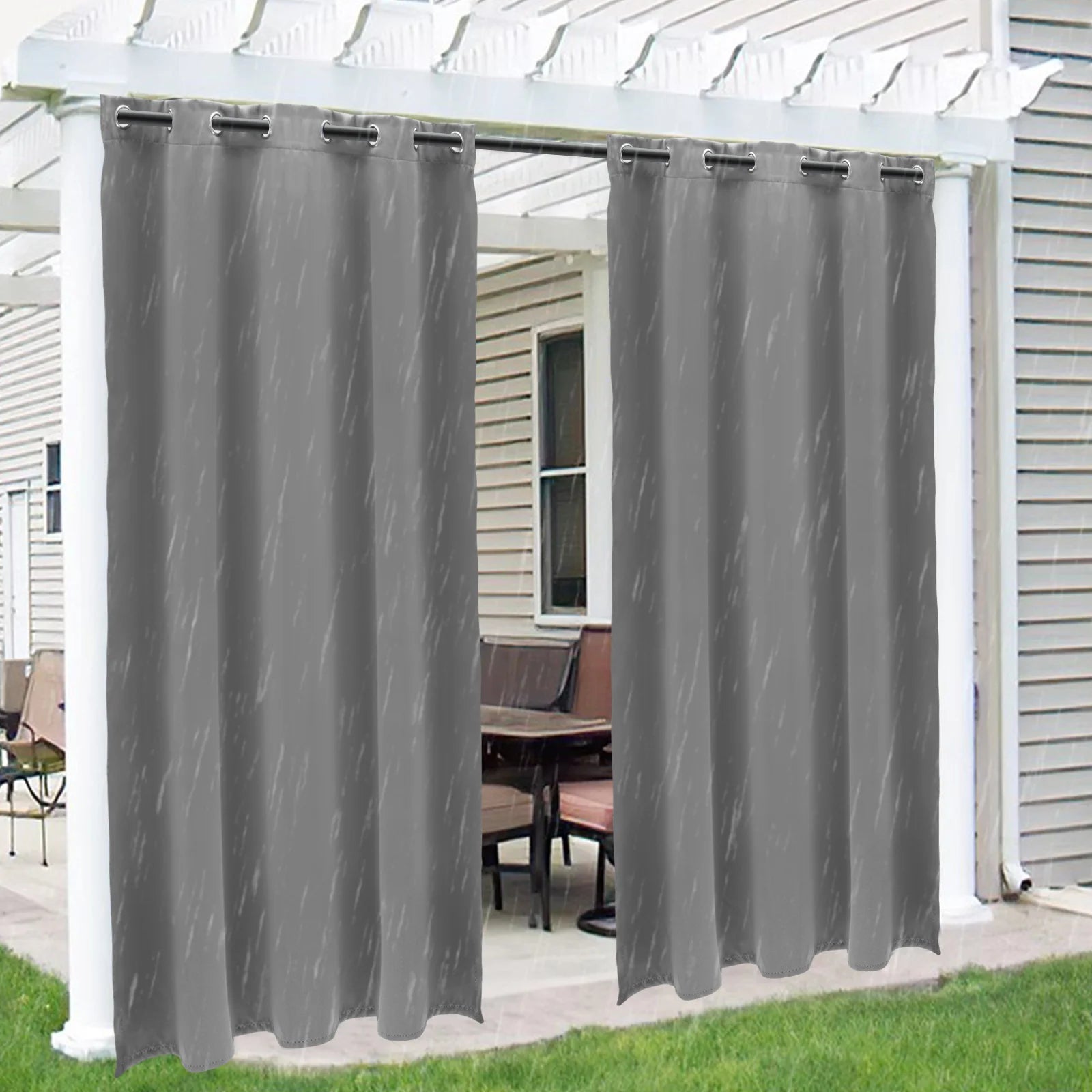 Outdoor/Indoor Curtains Windproof Patio Curtains Waterproof in USA