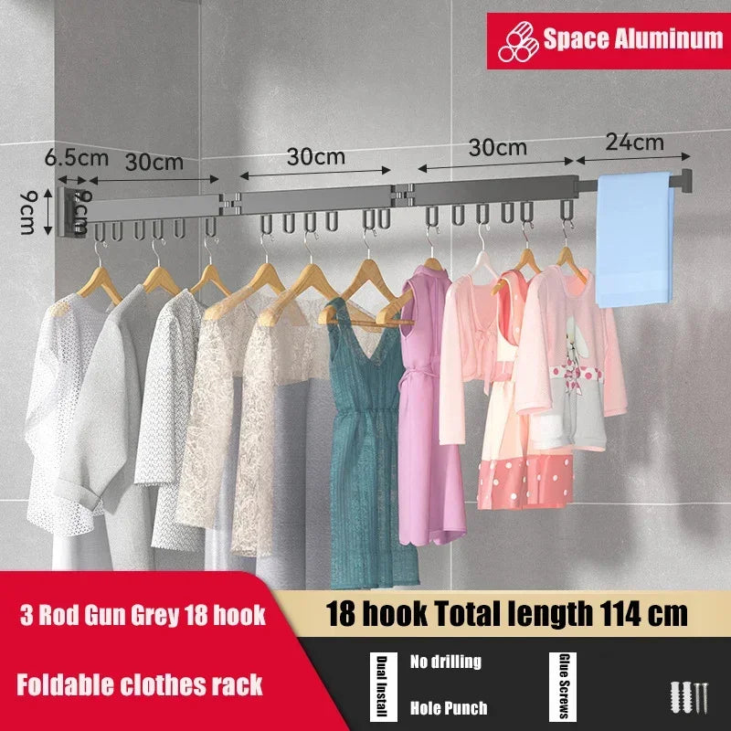 Retractable Cloth Drying Rack Folding Clothes Hanger IN USA.