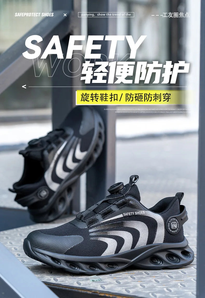 Rotary Buckle Work Sneakers Protective Shoes Lightweight Safety Shoes in USA