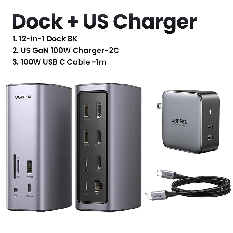 UGREEN Docking Station 12-IN-1 USB C to 8K HDMI DisplayPort in USA.