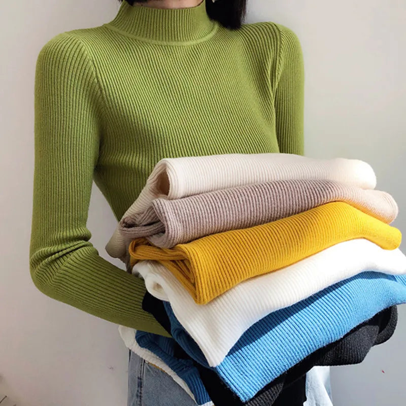 Women Spring Turtleneck Sweater Knitted Soft Pullovers cashmere in USA