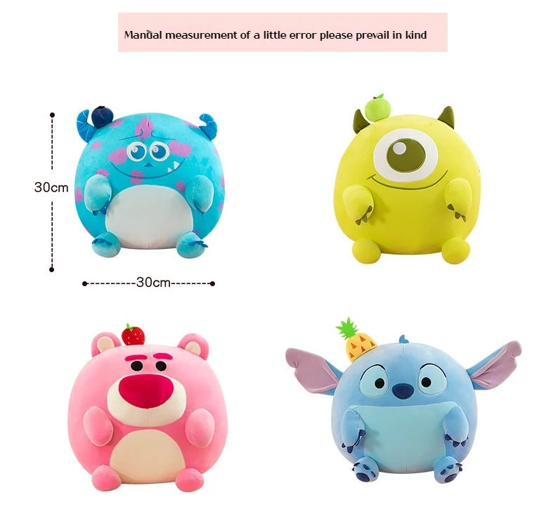 Disney Lotso Stitch Round Plush Doll Toys Kawaii in USA