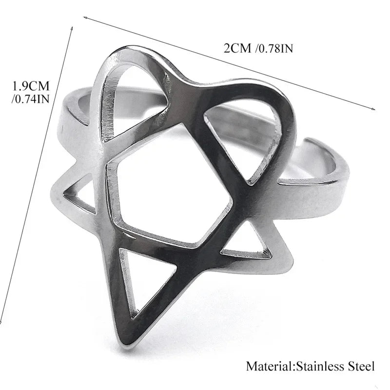 Heartagram Symbol HIM Music Band Ring Women Men in USA