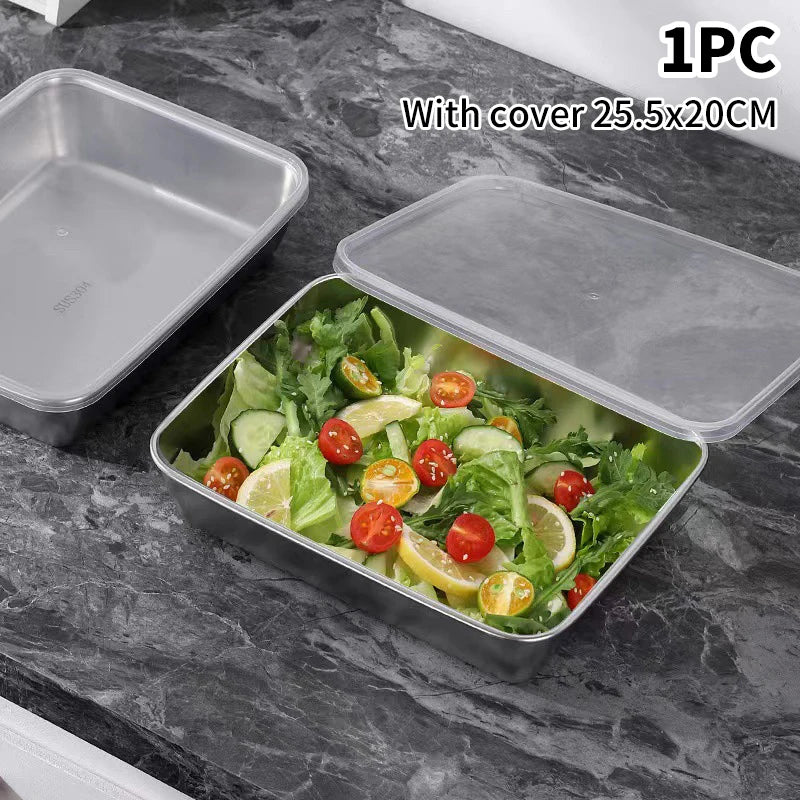 Stainless Steel Refrigerator Food Storage Box With Plastic in USA.