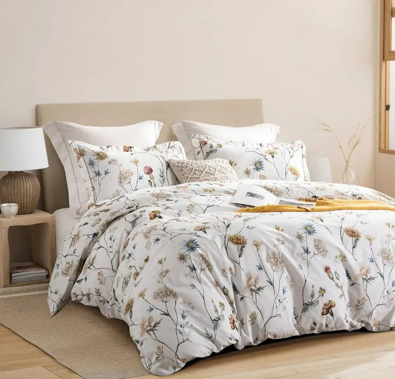 Duvet Cover, Thread Count Cotton Printed Luxury Floral Comforter