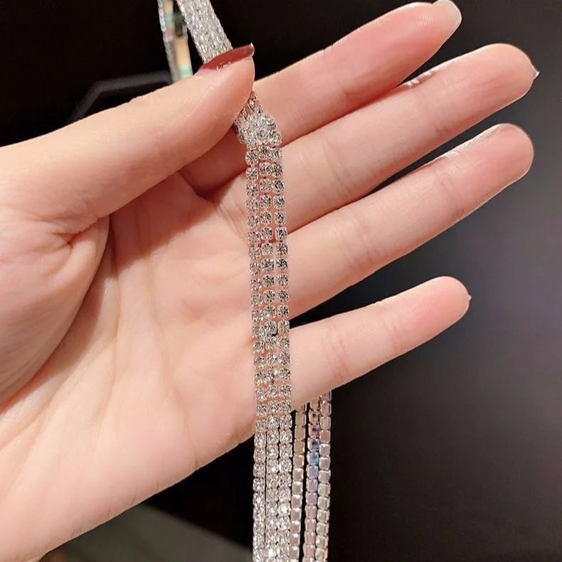 Luxury Rhinestone Hairbands Women Long Tassel in USA