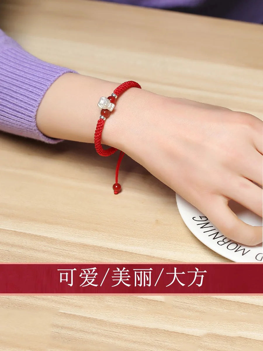 Sterling Silver Red Rope for Women and Men Korean Version in USA.