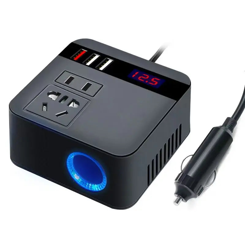 Car Inverter DC12V/24V to DC110V/220V 150W Peak LED Display Sockets Po