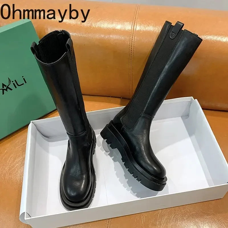 Platform Women Knight Long Boots Fashion Warm Fur Shoes in USA