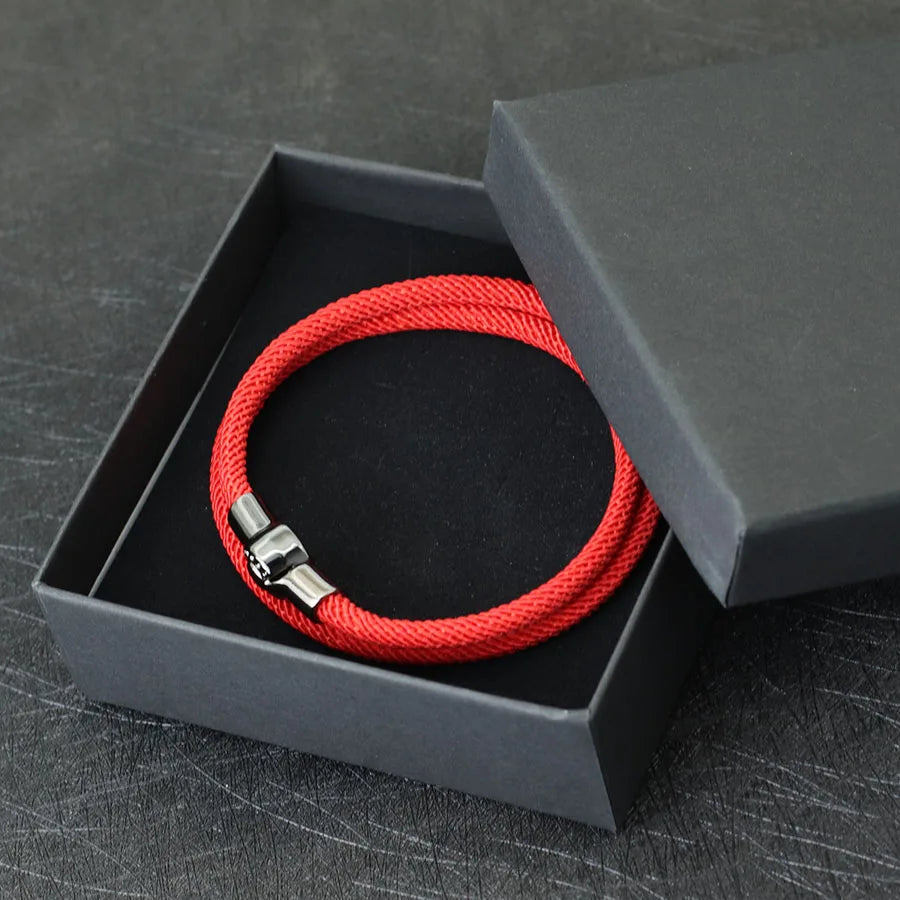 Simple Style Men Rope Bracelet Magnet Buckle Bilayer in USA