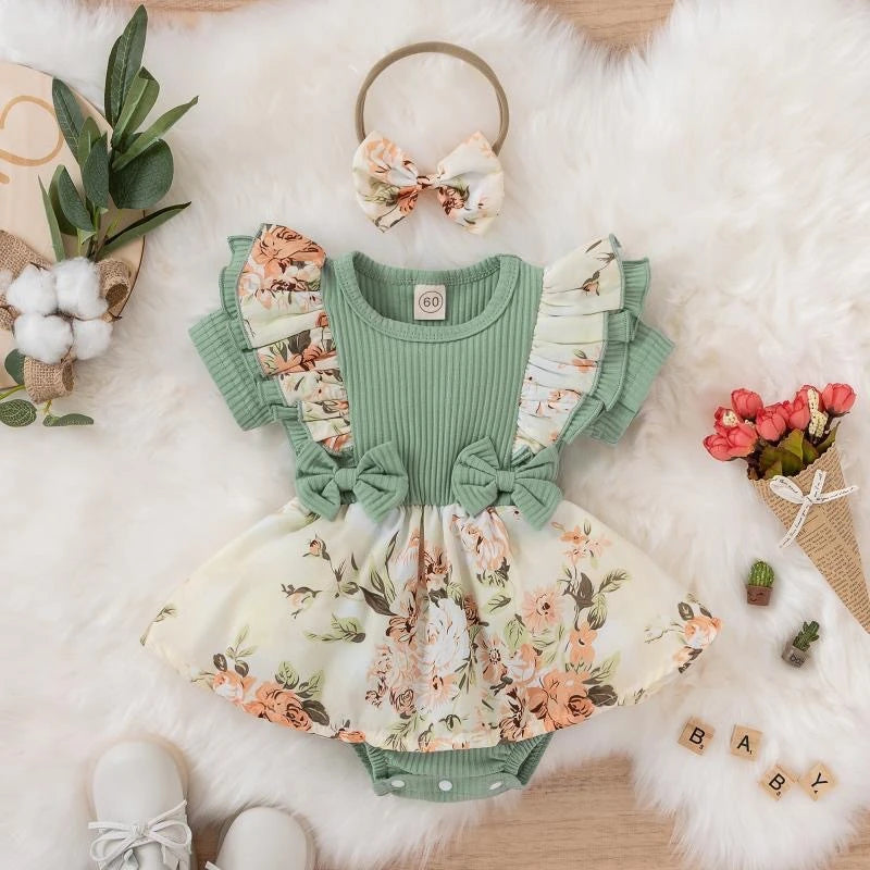 Jumpsuit Cotton Dress Newborn Floral Clothes in USA