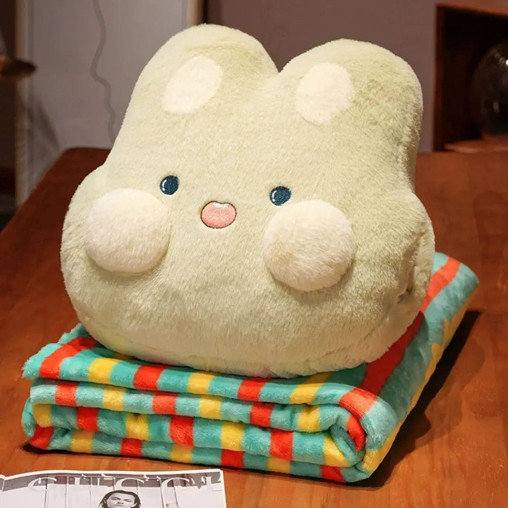 Cute with Blanket Warm Hand Throw Pillow Anime Rabbit in USA.