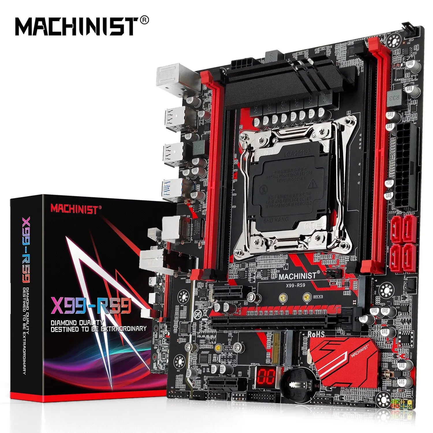 MACHINIST RS9 X99 Motherboard Support Xeon E5 V3 V4 LGA 2011-3 CPU Pro