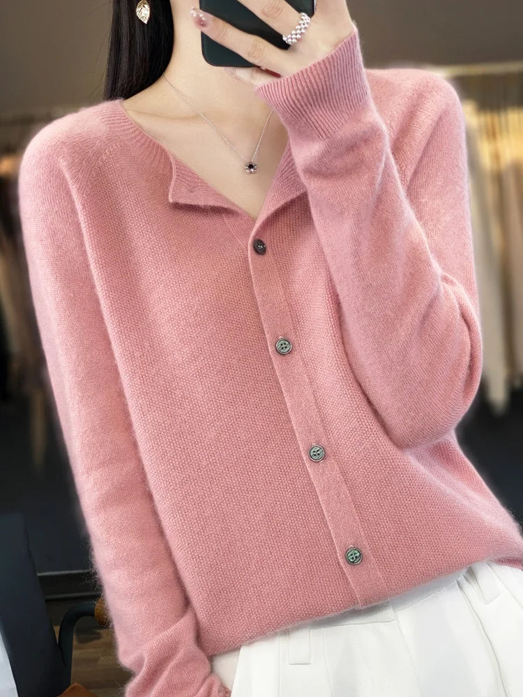 Merino Wool Sweaters Cashmere Cardigan Spring Autumn in USA