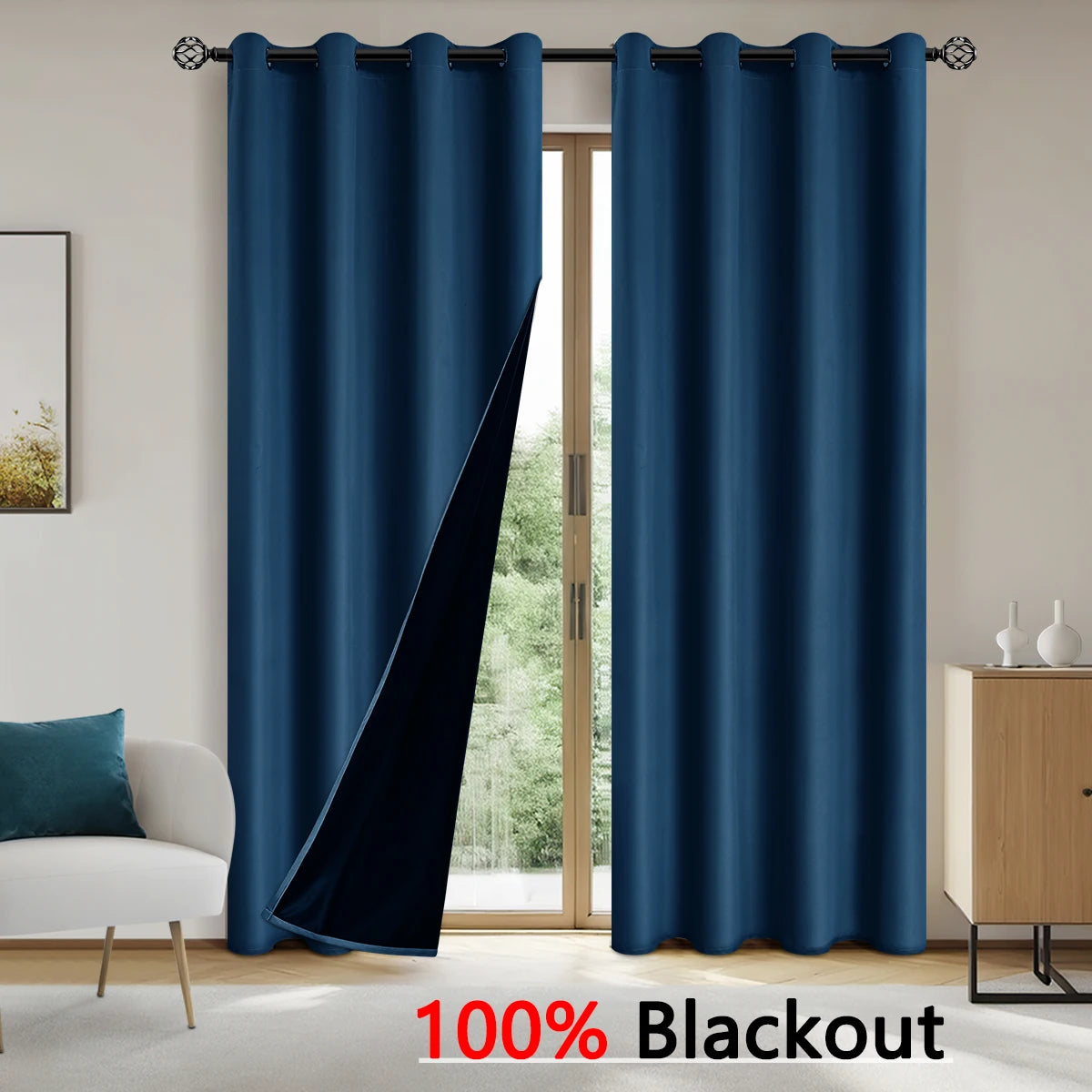 Solid color full shading sun protection Blackout curtains in USA