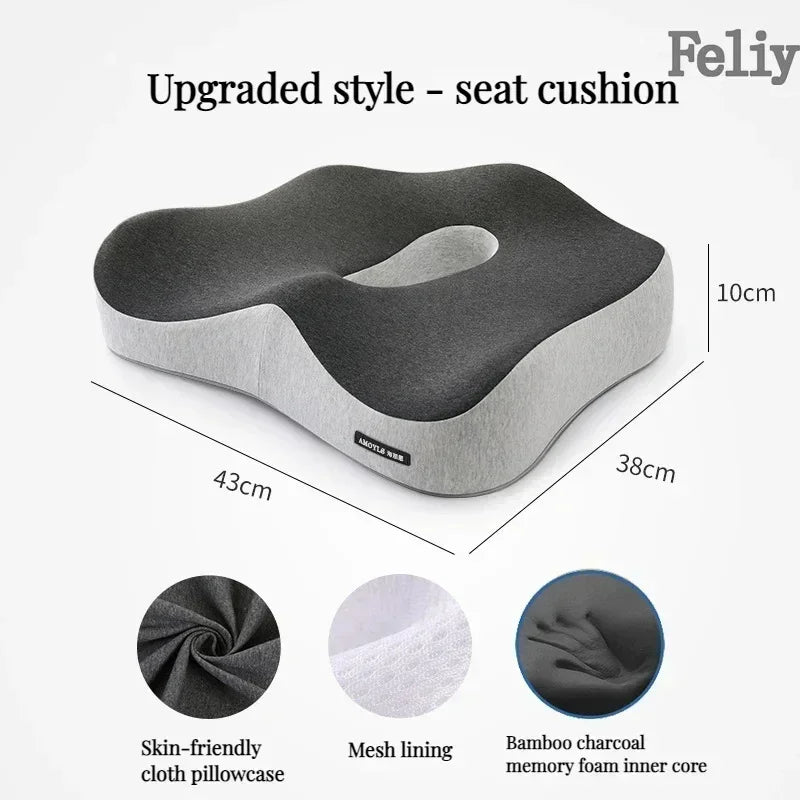 Memory Foam Office Chair Cushion Car Seat Support Waist