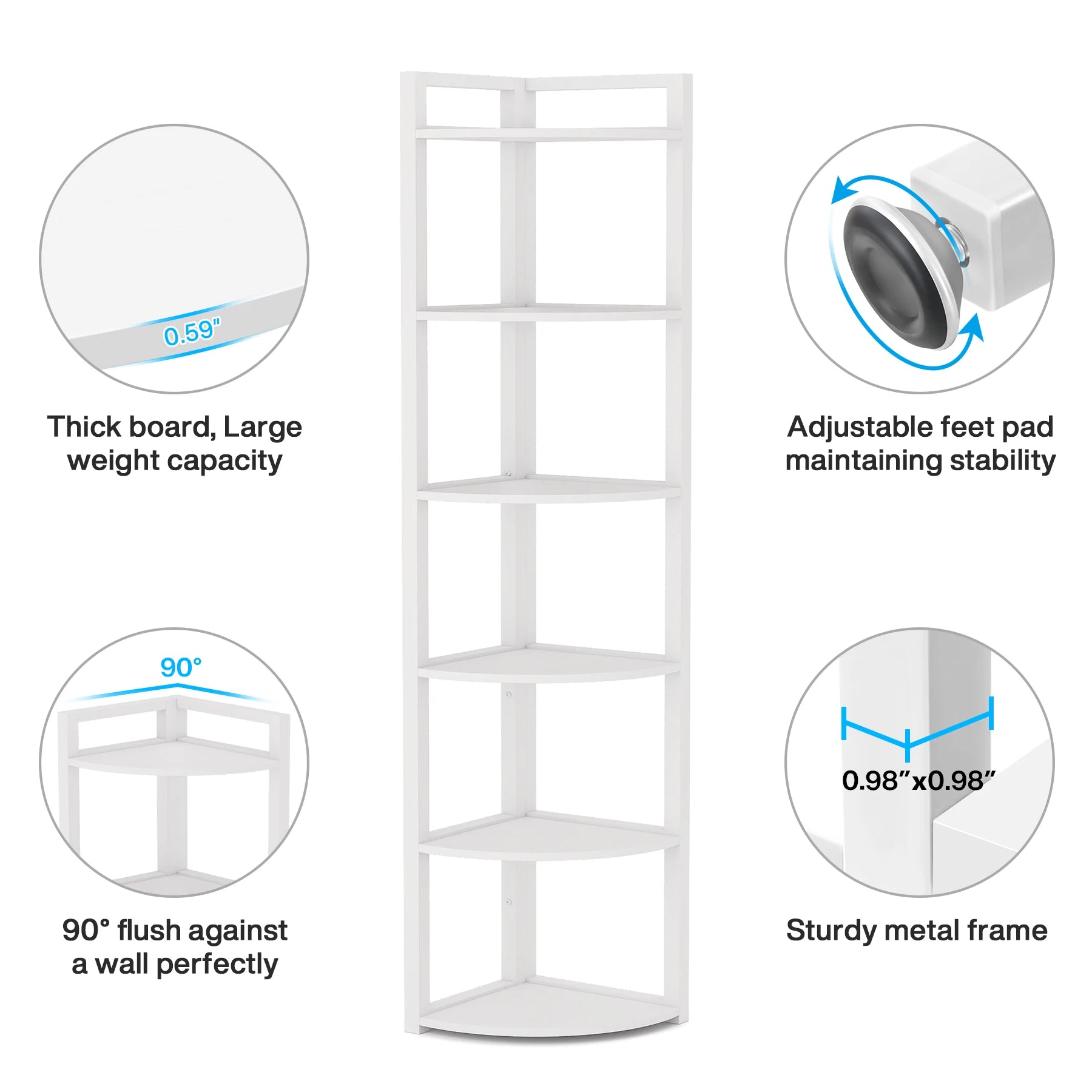 Tribesigns Corner Shelf, Bookshelf Small Bookcase in USA.