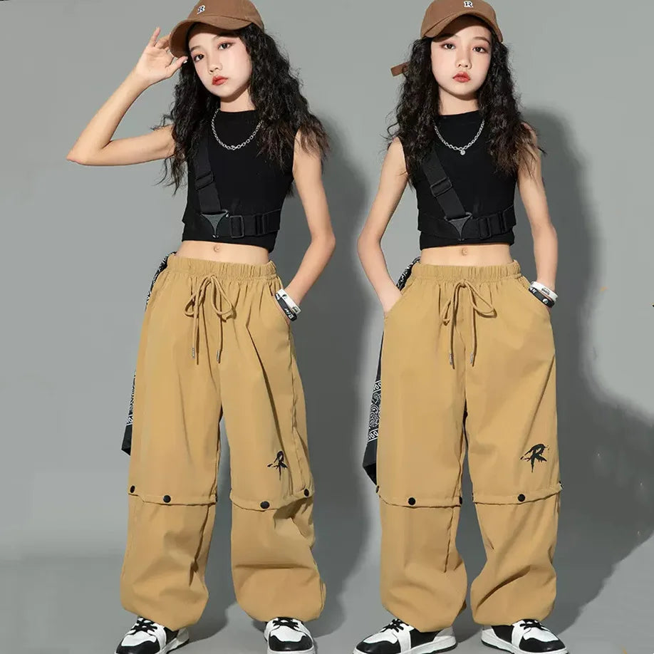 Kids Hip Hop Joggers Pants Girls Cargo Pants Teenage in USA