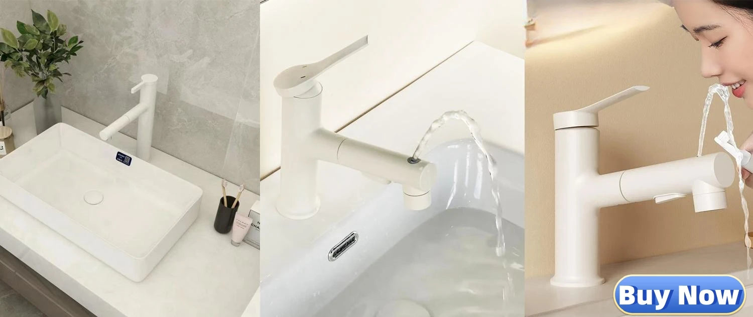 Bathroom Sink Faucet Basin Pull-out Type Hot and Cold Water