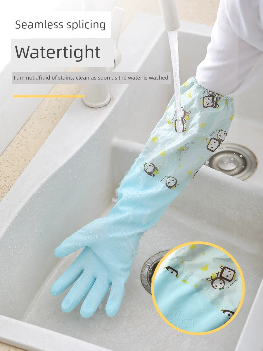 Rubber Fleece-lined Winter Durable Household Dishwashing Glove in USA.