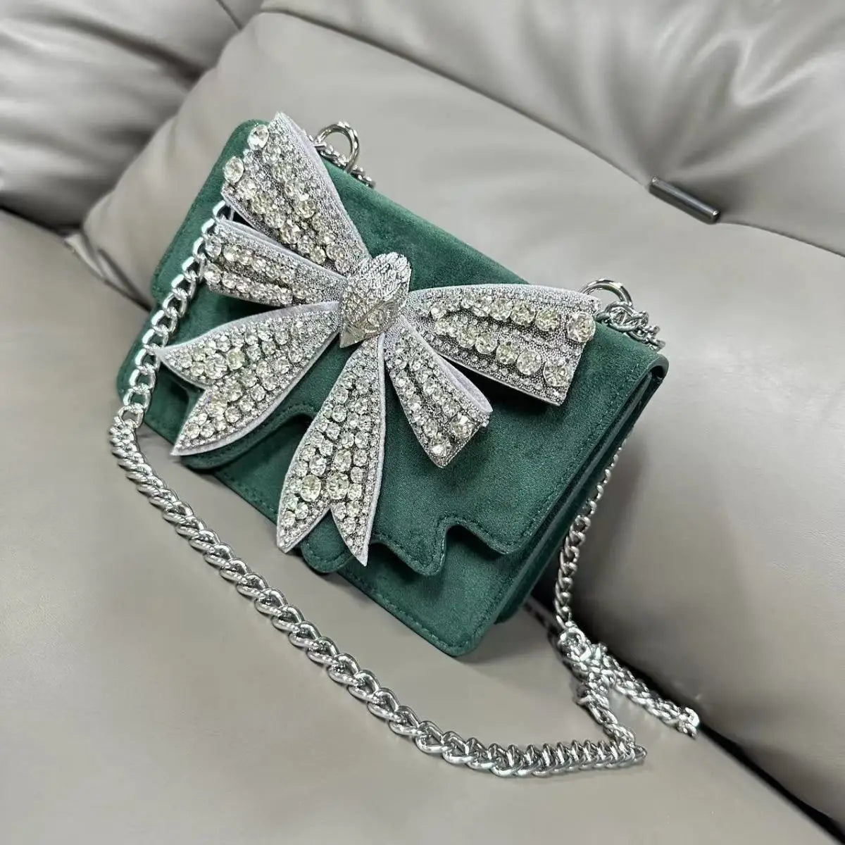 KURT GEIGER LONDON Diamond Studded Bow Bag Fashion in USA