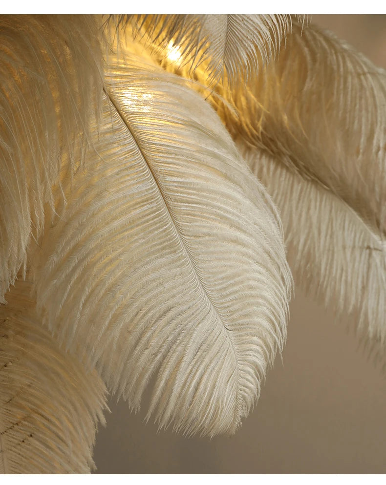 Nordic Ostrich Feather Led Floor Lamp Resin Copper IN USA.