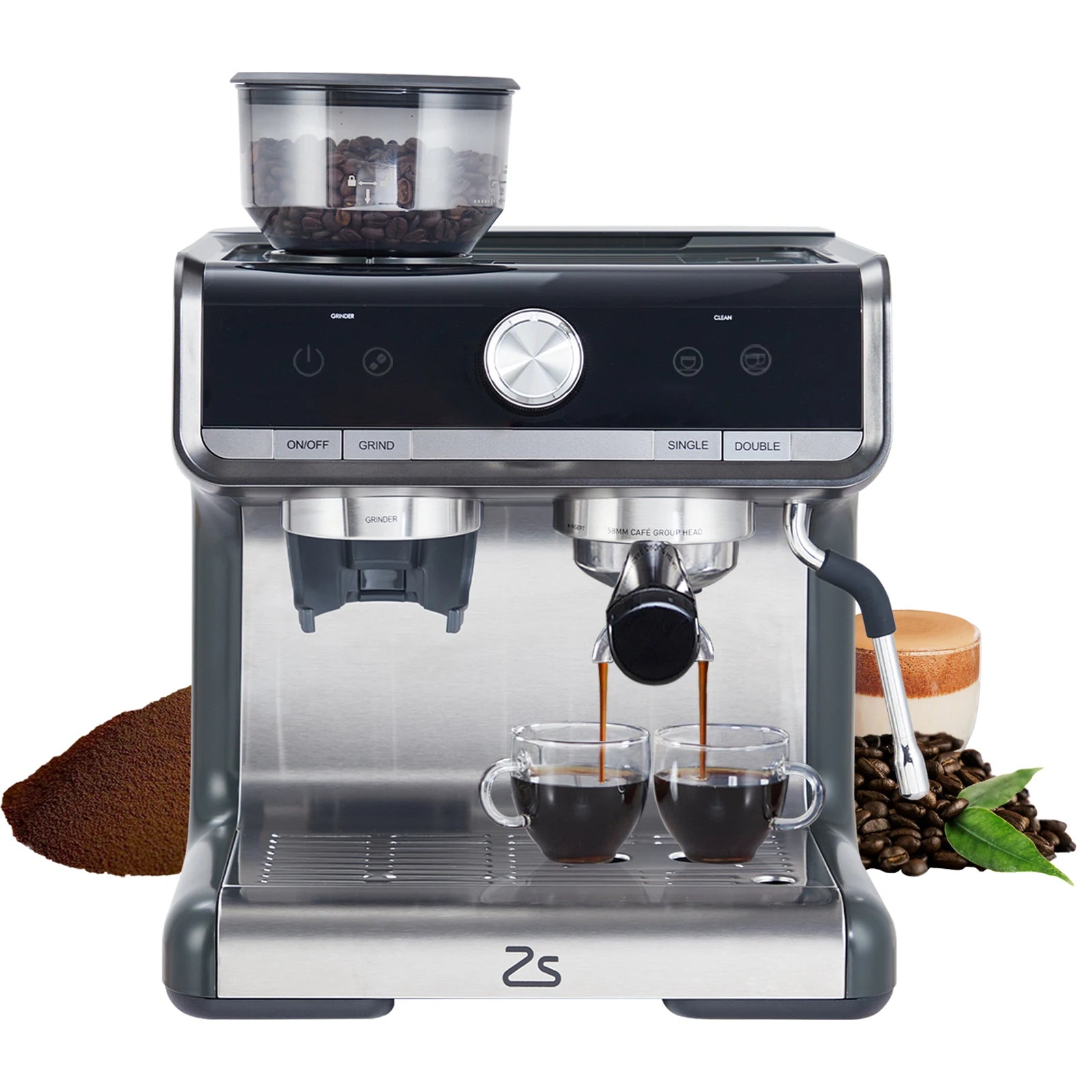 Espresso Coffee Machine, Bar Semi-Automatic,Grinder, IN USA.