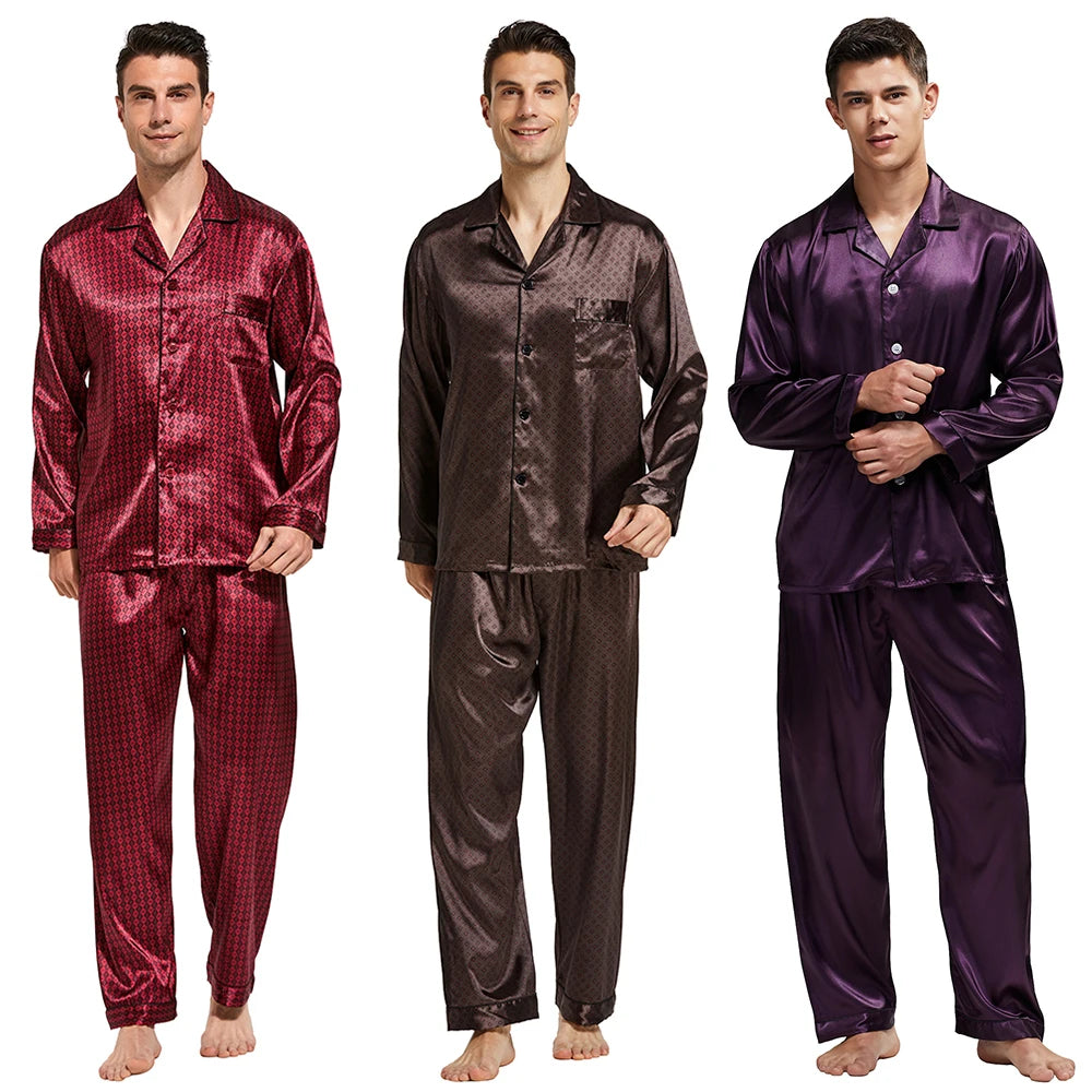 Tony&Candice Men's Satin Silk Pajama Set Men Pajamas Silk in USA