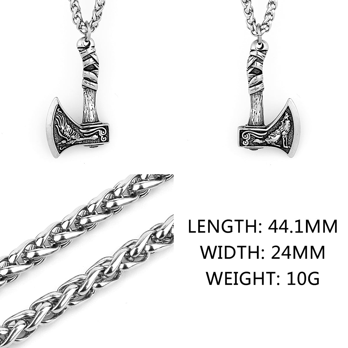 Stainless Steel Viking Axe Pendant Necklace Men's Celtic Valknut in USA