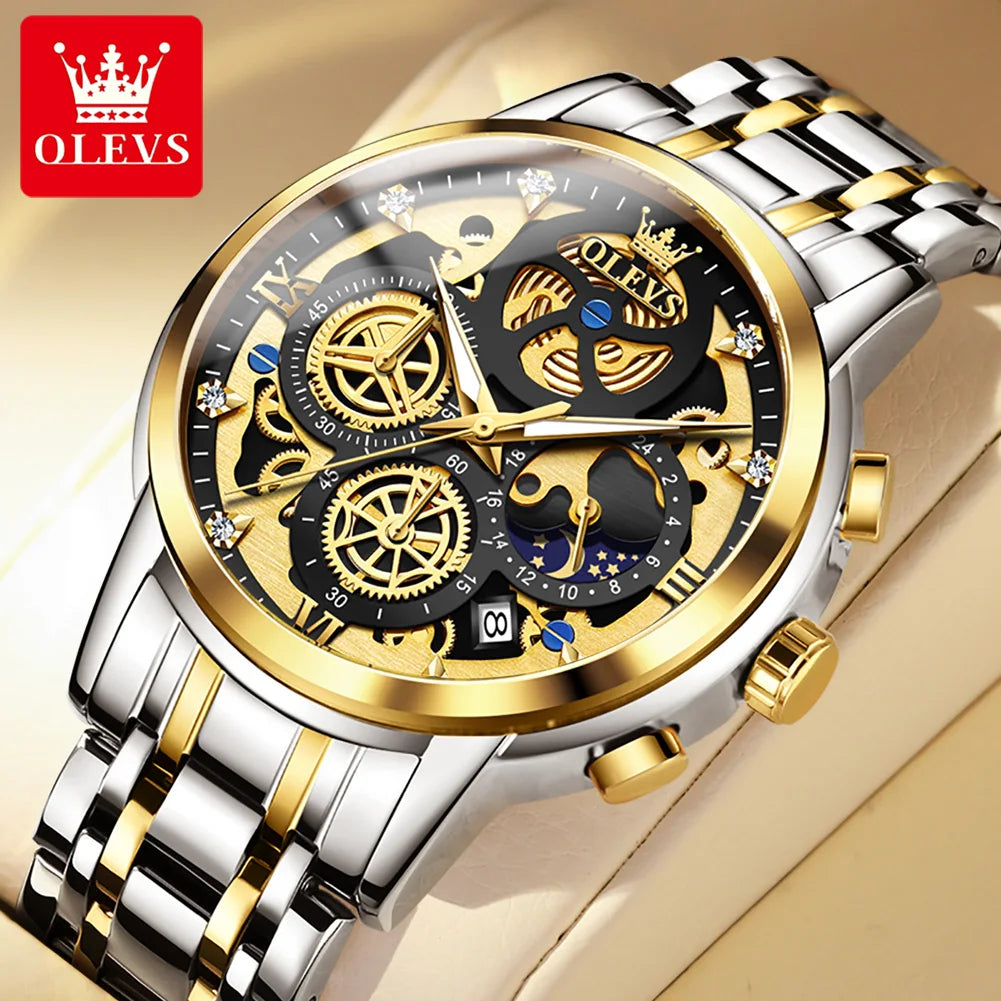 OLEVS Men's Watches Top Brand Luxury Original Waterproof in USA