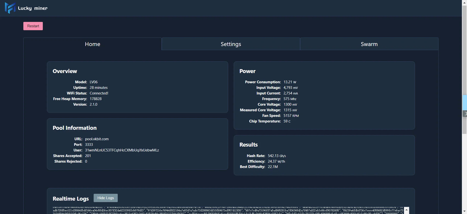 Miner Lucky Miner Hashrate BTC Mining Machine Bitcoin IN USA.