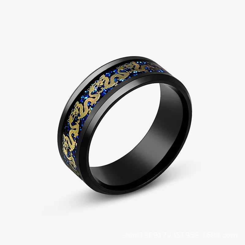 Punk Viking Dragon Black Tungsten Wedding Ring Set in USA