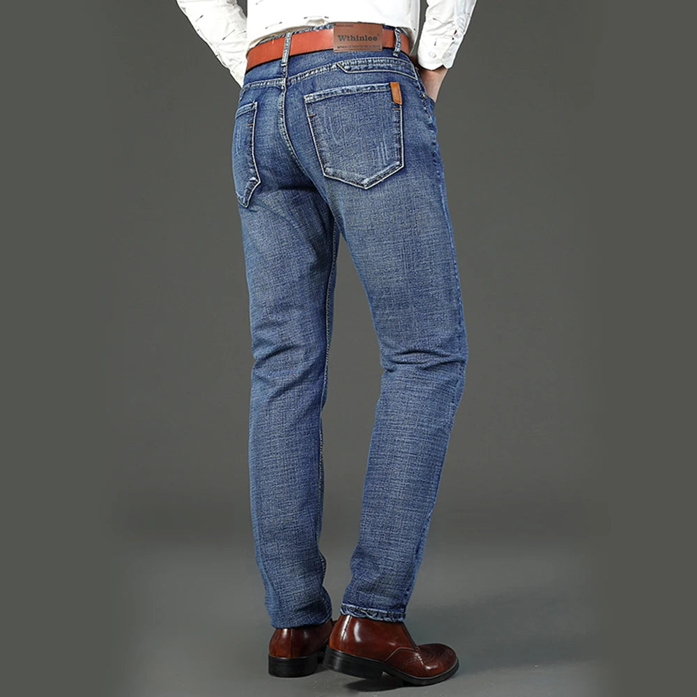 Wthinlee Spring Summer Business Jeans Men Light Blue in USA