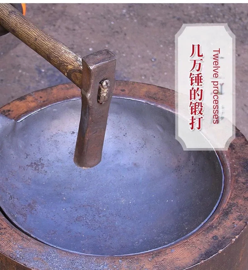 Iron Wok Pan Traditional Hammered Iron Woks Frying in USA.