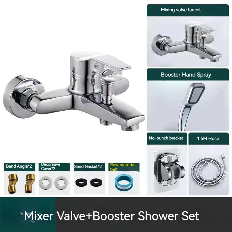 Home Bathroom Triple Shower Faucet Support Hot and Cold Water