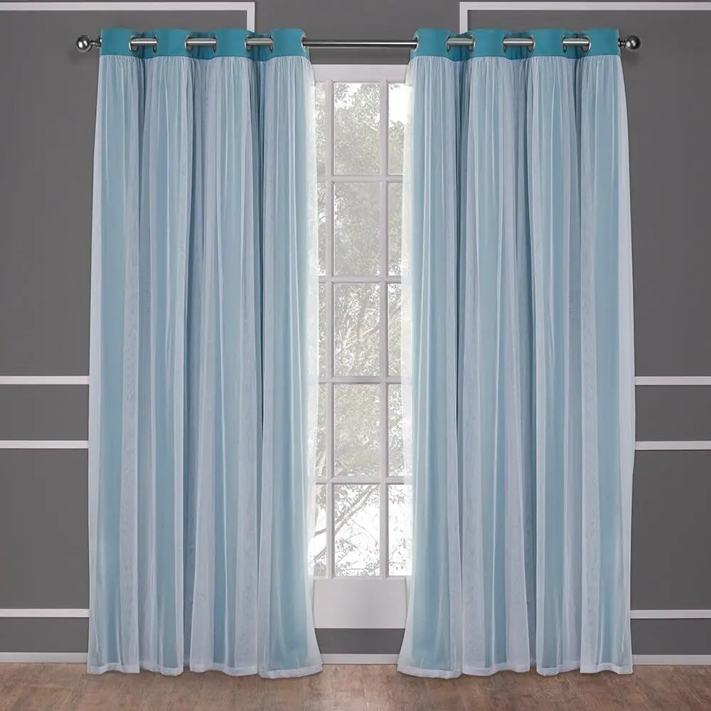 Layered Solid Room Darkening Blackout and Sheer Grommet in USA