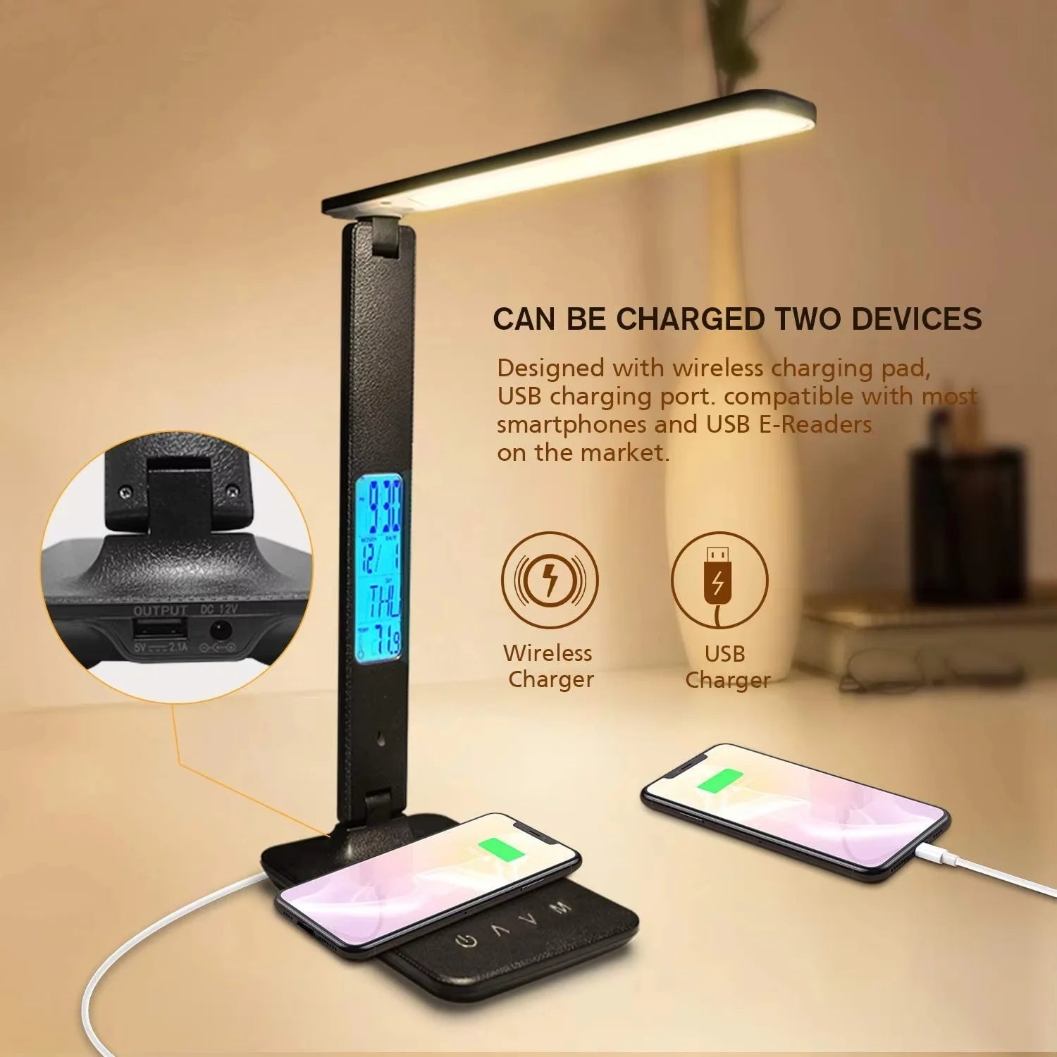 LAOPAO QI Wireless Charging LED Desk Lamp in USA.