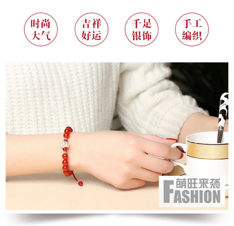 Sterling Silver Red Rope for Women and Men Korean Version in USA.