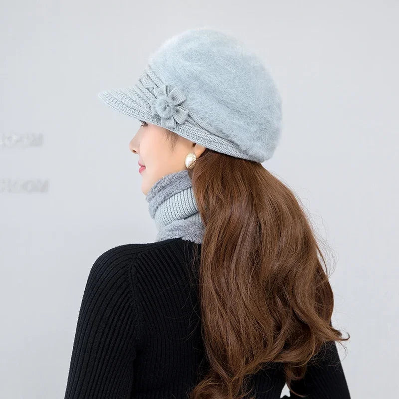 Women Hat Scarf Gloves Set Thick Warm Knitted Scarves in USA