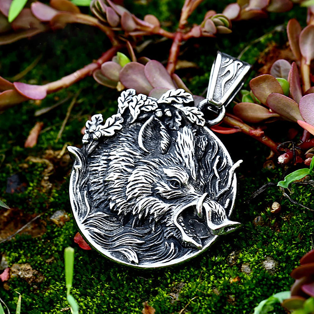 Men Vintage Viking Wolf Pendant Necklace Punk in USA