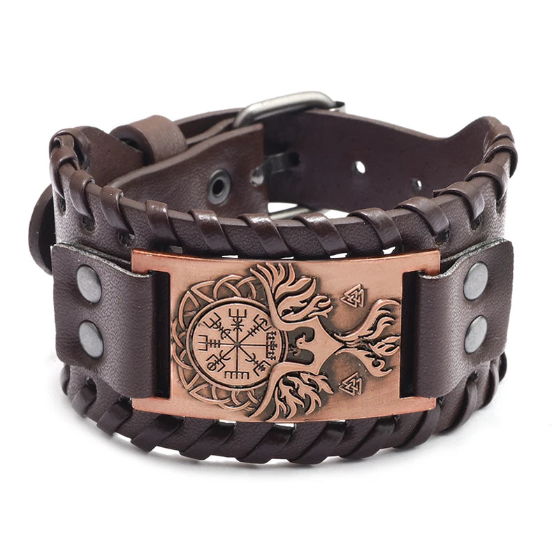 Leather Pirate Compass Bracelet Men's Bracelet in USA