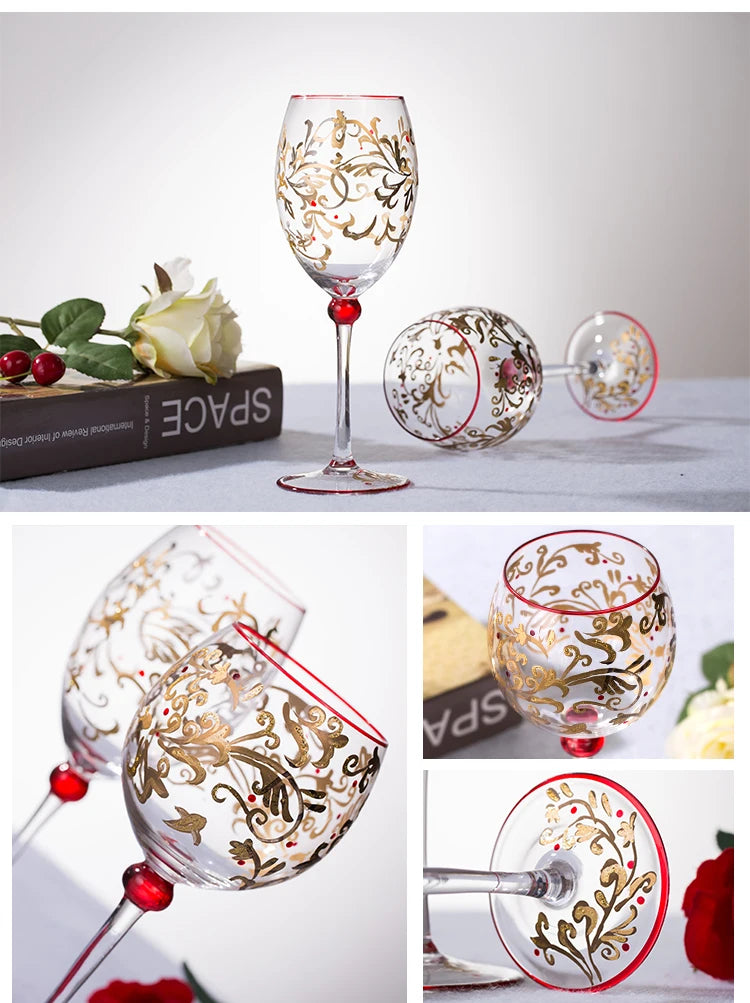 Hand Painted Wine Glass, Champagne Cup, Goblet, Crystal Cups in USA.