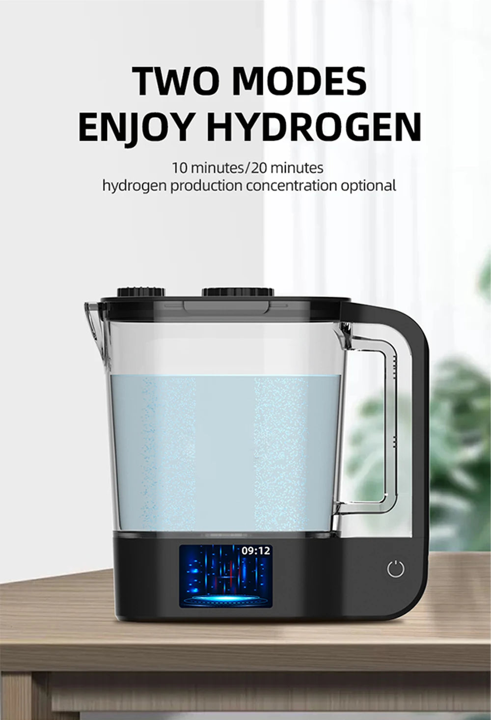 Hydrogen Water Pitcher,Hydrogen Kettle,2000ml Large Capacity in USA.