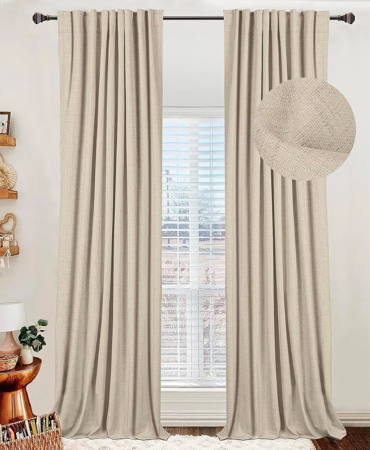 Blackout Shield Linen Blackout Curtains Bedroom in USA