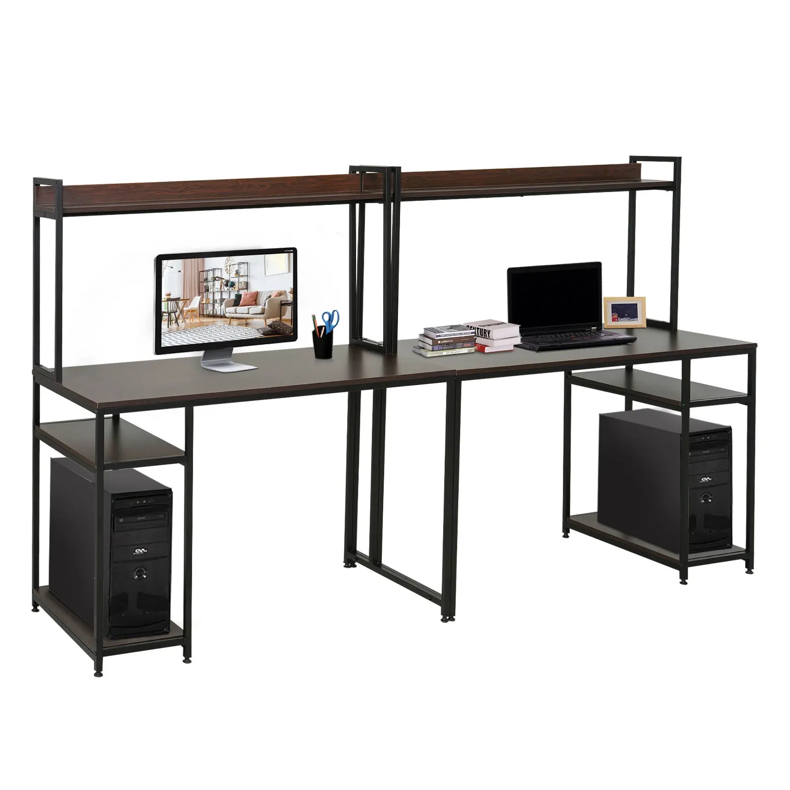 Modern MDF Computer Office Desk with Storage Shelf IN USA.