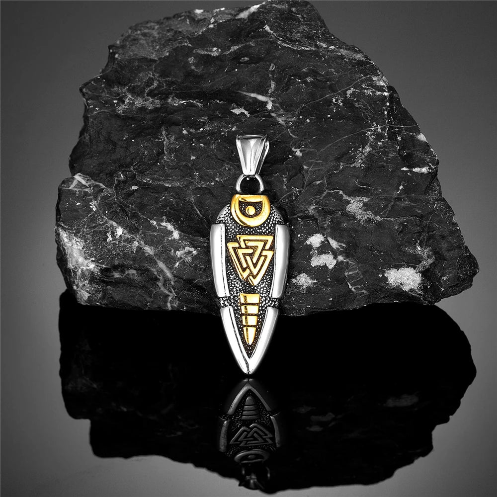 Men Stainless Steel Gungnir Pendant Viking Rune Valknut in USA