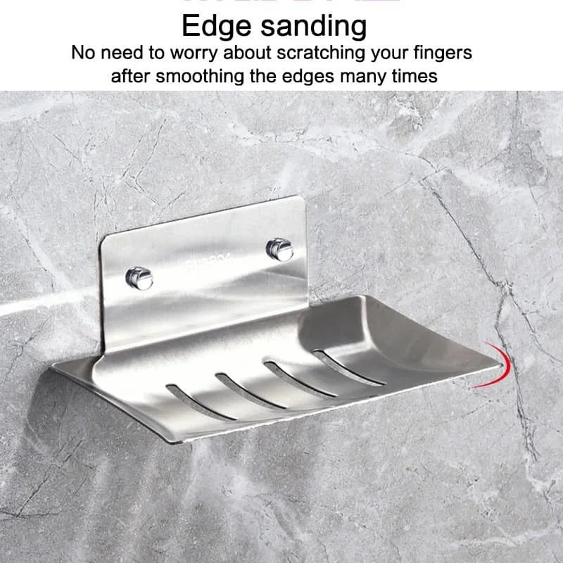 Stainless Steel Soap Holder Self-adhesive Wall Mounted Soap