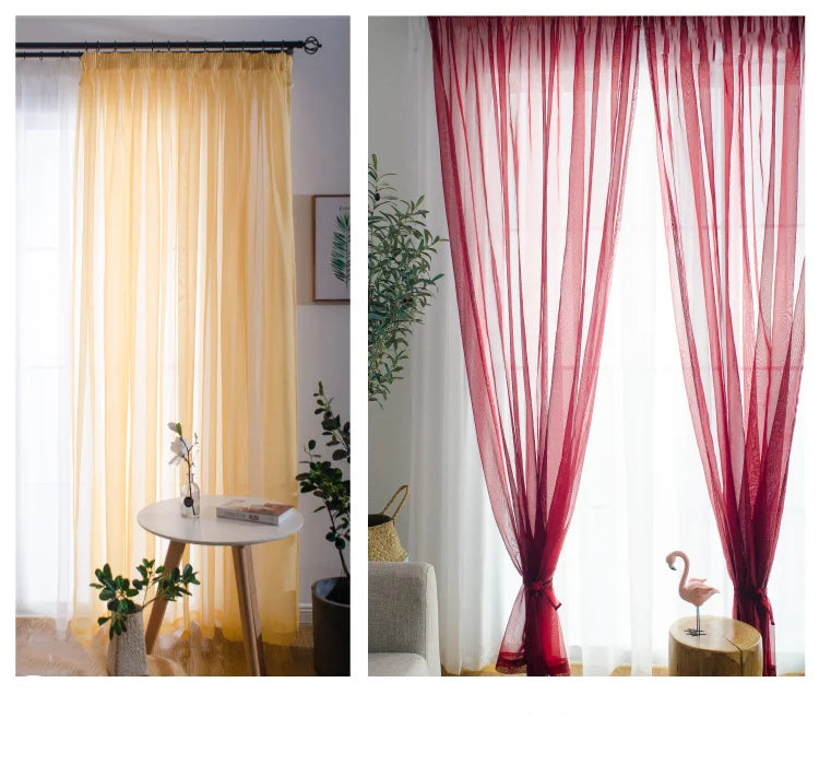 Solid Color Multicolor Bay Window Screening Door Curtains IN USA.