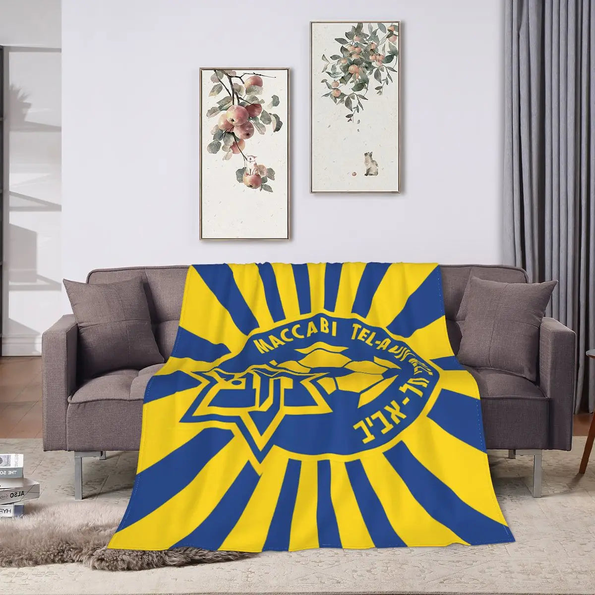 Maccabi Aviv Flannel Throw Blanket Warm Bed Blanket in USA.